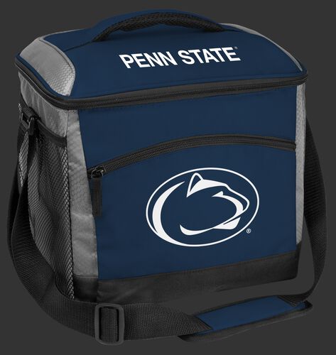 A blue Penn State Nittany Lions 24 can soft sided cooler with screen printed team logos - SKU: 10223050111