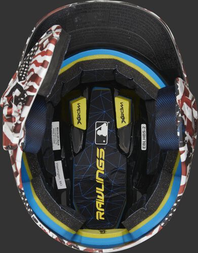 Inside Impax foam padding on a MACHEXTL-USA hydro dipped Mach EXT helmet