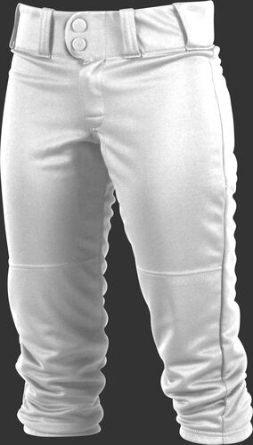 Front of Rawlings White Adult Women's Low-Rise Softball Pant - SKU #WRB150