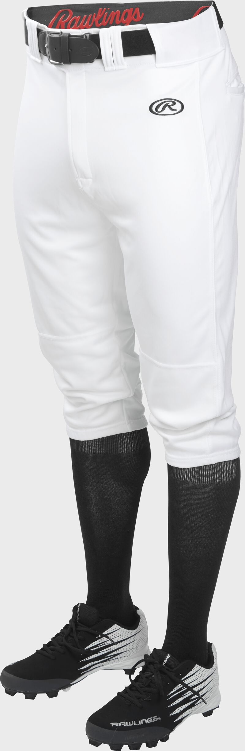 Front of Rawlings White Adult Launch Knicker Baseball Pant - SKU #LNCHKP
