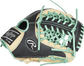 Web back view of black, camel, and teal 2021 Exclusive HOH R2G 11.5-inch infield/pitcher's glove image number null