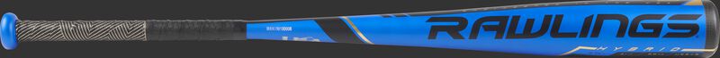US9V5 Rawlings -5 Velo USA bat with a blue barrel and black/gold batting grip