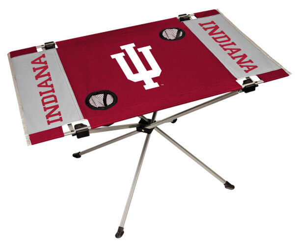 Rawlings Crimson and Grey NCAA Indiana Hoosiers Endzone Table With Two Cup Holders, Team Logo, and Team Name SKU #04053030111