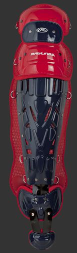 Navy/scarlet LGVEL Rawlings Velo adult leg guards