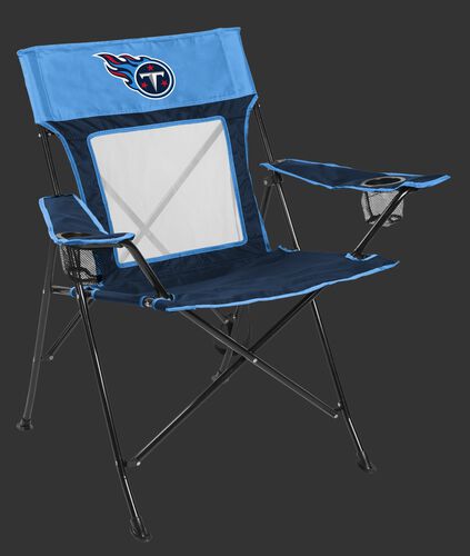 Front of Rawlings Blue and Navy NFL Tennessee Titans Game Changer Chair With Team Logo SKU #00651069111