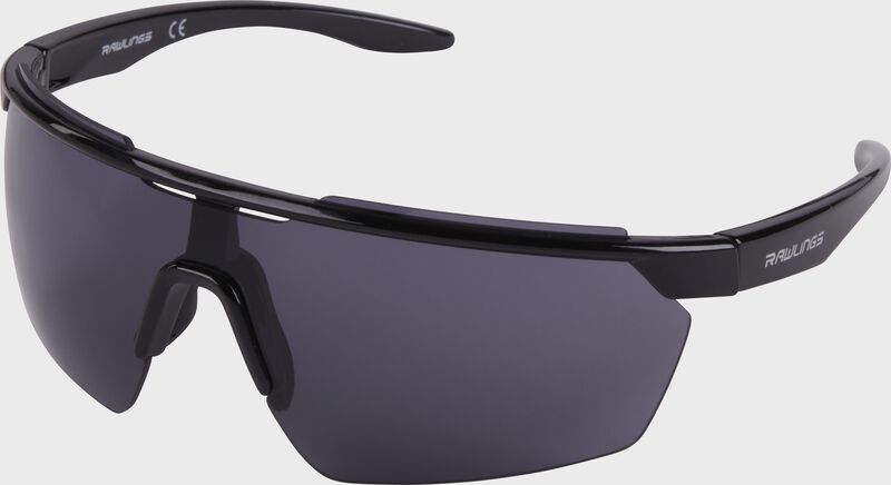 A pair of Rawlings youth black half-rim rectangle shield sunglasses - SKU: 10261629