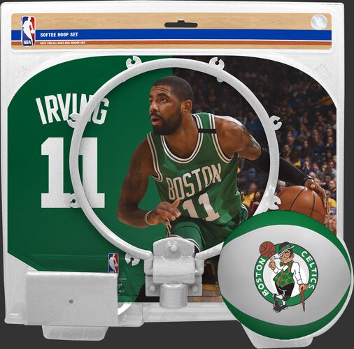 A NBA Boston Celtics Kyrie Irving softee hoop set with a picture of Irving on the backboard - SKU: 03544538511
