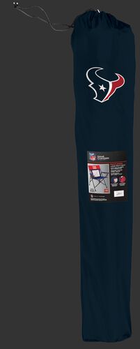 A Houston Texans Game Changer folding chair in a blue case with a team logo on top