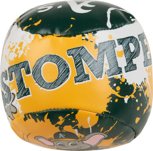 Top of Rawlings Oakland Athletics Quick Toss 4'' Softee Baseball With Team Mascot Name On Front In Team Colors SKU #01320003112