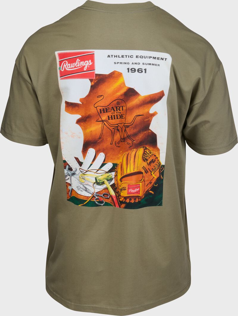 Rawlings Vintage 1961 T-Shirt, Olive, Adult S