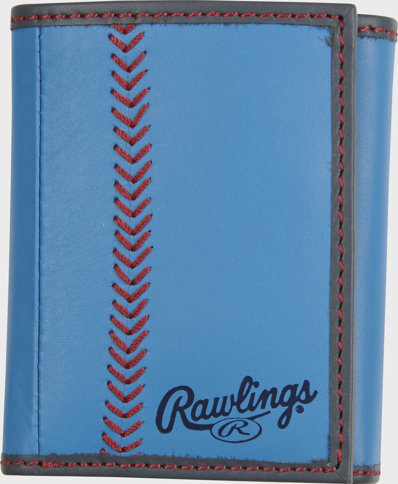 Pop Baseball Stitch Front Pocket Wallet, Rawlings Leather