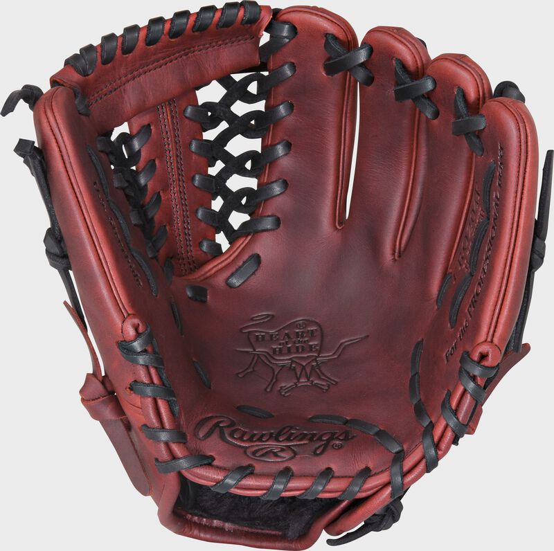 PRO204P 11.5-inch Heart of the Hide infield/pitcher's glove with a dark sherry palm, dark sherry web and black laces loading=
