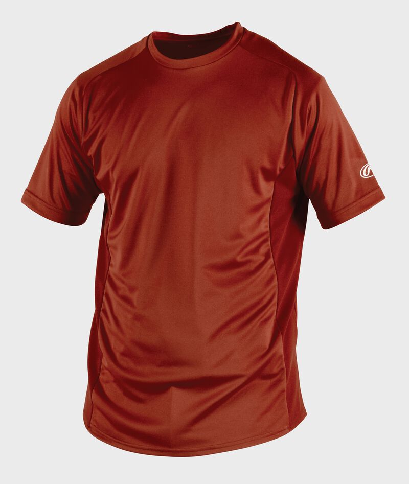 Front of Rawlings Cardinal Youth Short Sleeve Shirt - SKU #YSBASE loading=