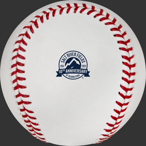 Salt River Fields 10 year anniversary logo stamped on a MLB baseball - SKU: EA-ROMLBSRF10-R