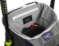 Top compartment of a purple Impulse bag with a phone, keys and black "The Mark of a Pro" patch - SKU: IMPLSE-PU image number null