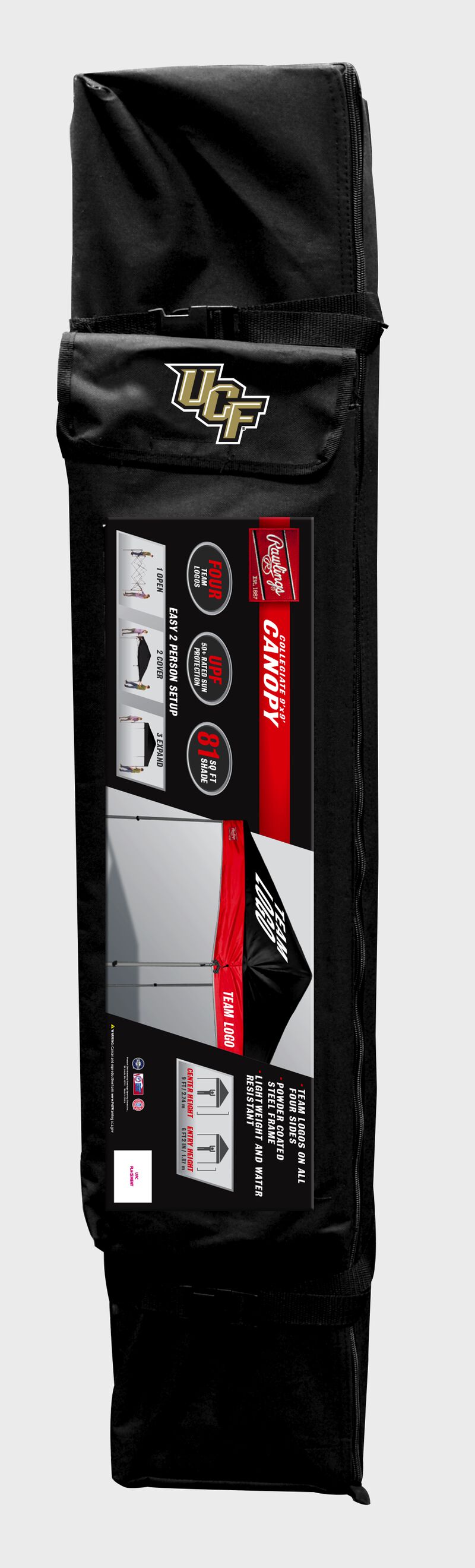 Black carry case for a UCF Knights canopy loading=