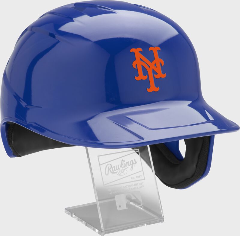 Front right of a MLB New York Mets replica helmet - SKU: MLBMR-NYM
