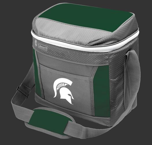 A NCAA Michigan State Spartans 16 can cooler with the team logo printed on the front