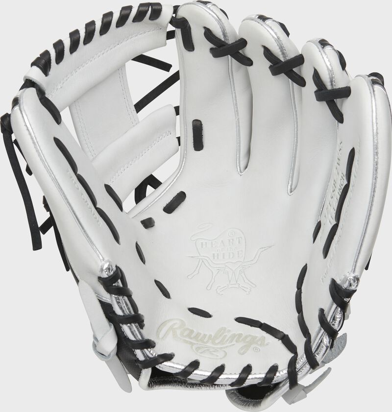 Shell palm view of black and white 2021 Heart of the Hide Speed Shell softball glove | SKU:PRO715SB-2WSS