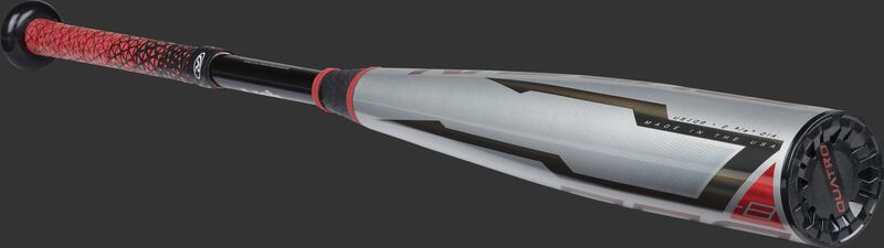 Angled view of a Rawlings -8 Quatro Pro USA baseball bat - SKU: US1Q8