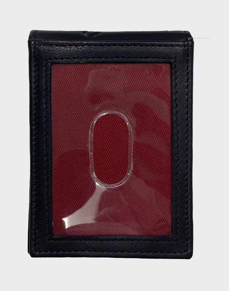 Back of Black Debossed Stitch Front Pocket Wallet | SKU:RPW009-001
