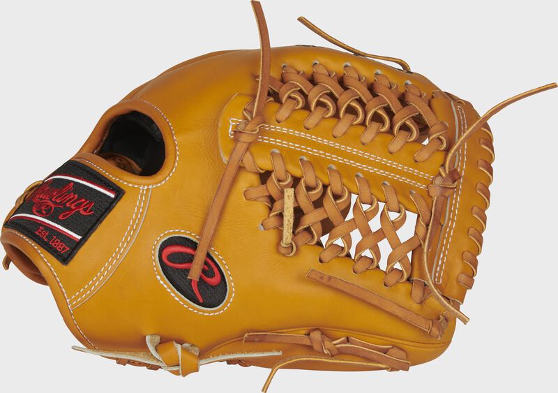 Web back view of tan 2021 Heart of the Hide R2G 11.75-inch infield/pitcher's glove
