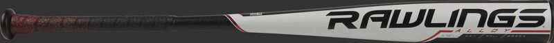 BB953 Rawlings 2019 5150 BBCOR bat with a white barrel and red/black grip