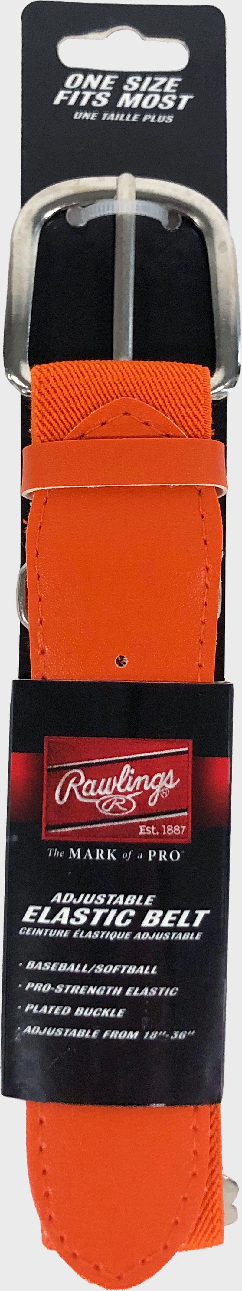 An orange adjustable elastic baseball belt - SKU: BLT loading=
