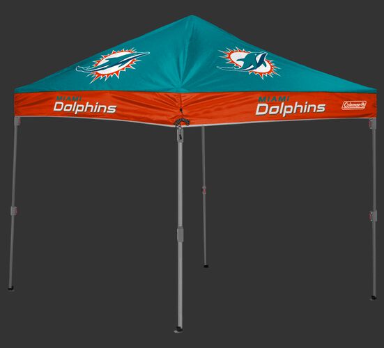 Rawlings Aqua Green and Orange NFL Miami Dolphins 10x10 Canopy Shelter With Team Logo and Name SKU #03221074111