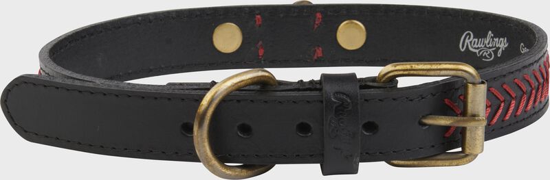 Rawlings Baseball Stitch Leather Dog Collar
