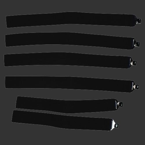 6 black LGE Leg guard replacement straps SKU #LGE
