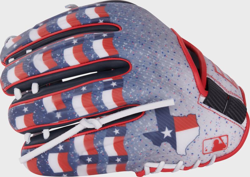 Texas inspired back design of a Texas All-Star Game REV1X glove