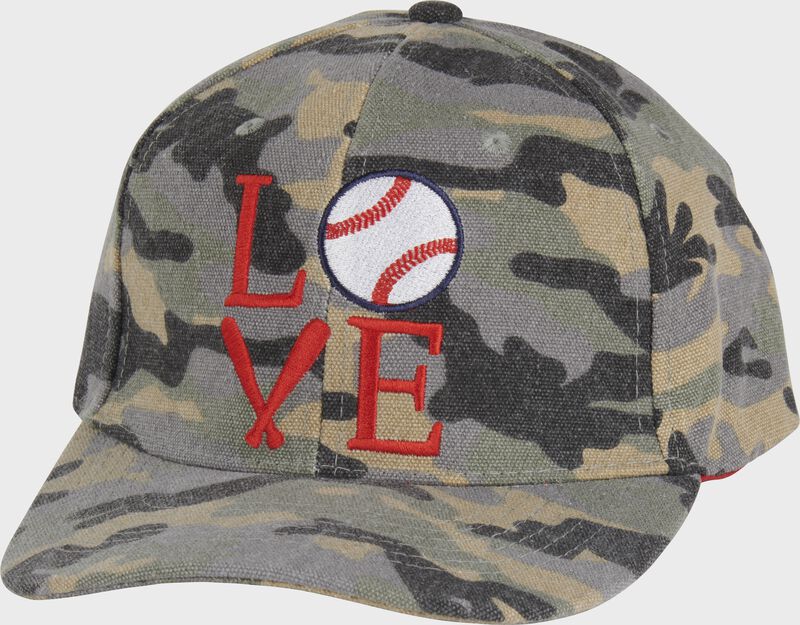 A Rawlings women's camo love baseball hat - SKU: P16334