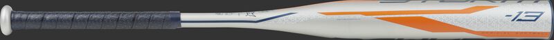 FPZS13 Rawlings Storm -13 softball bat with a silver barrel and orange/navy accents