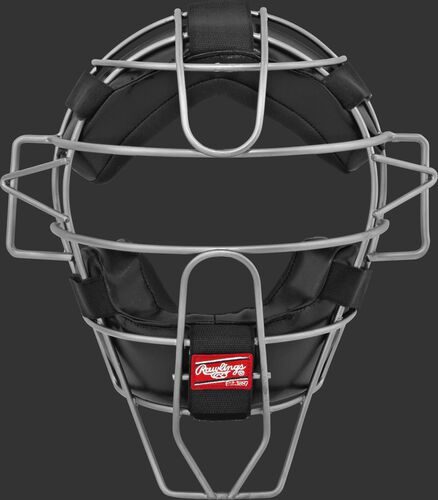A LWMX2 adult lightweight hollow wire catcher/umpire mask with black padding and silver cage