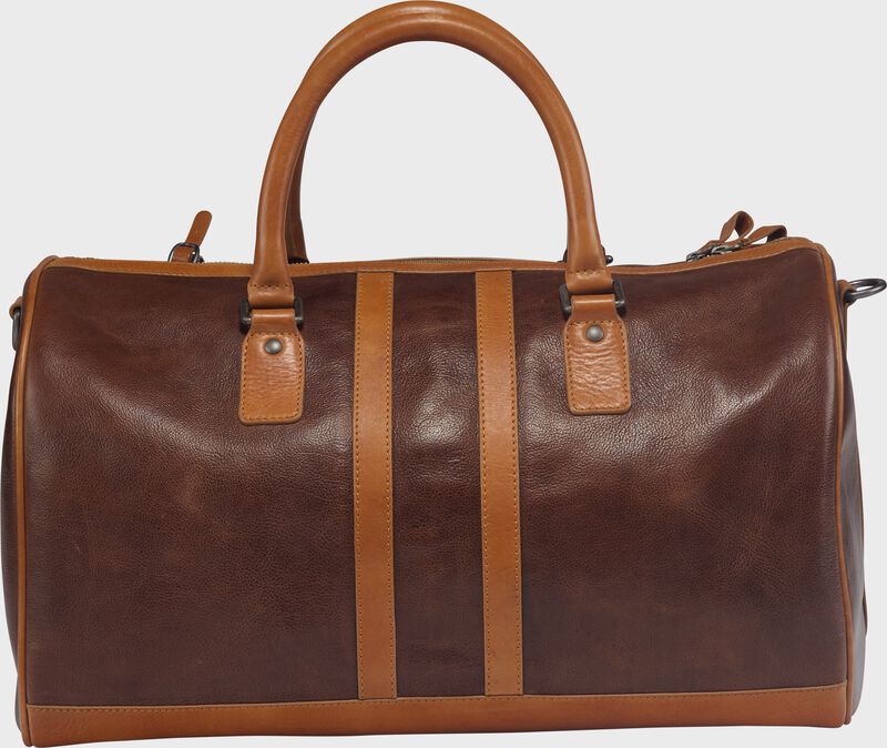 Alternate side view of a brown Rawlings Heritage Duffle Bag