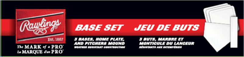 Front of Rawlings White 5-Piece Base Set SKU #BASESET2