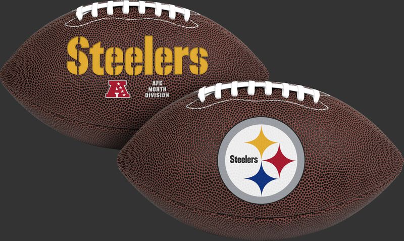 NFL Pittsburgh Steelers Air-It-Out youth football with team name and logo SKU #08041082121