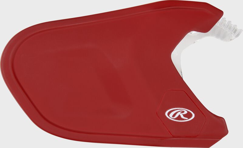 A scarlet Mach Adjust EXT batting helmet extension - SKU: ADJEXT-S7