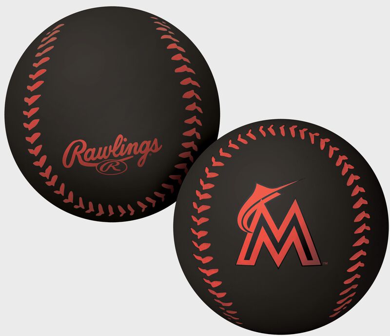 A black Miami Marlins big fly rubber bounce ball loading=