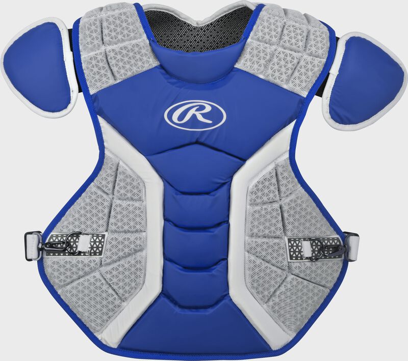 A royal/grey CPPRO Pro Preferred adult chest protector