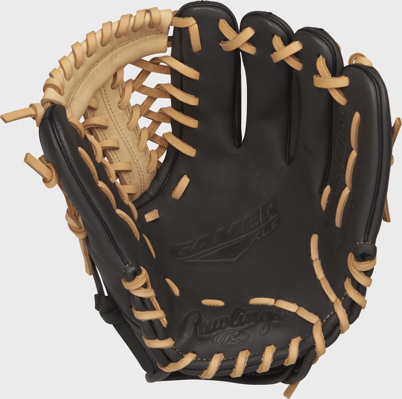 GXLE204-4DSC 11.5-inch Rawlings GXLE baseball glove with a dark shadow palm and camel laces
