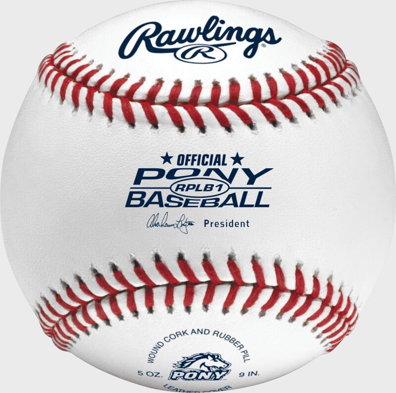 A Rawlings Pony league competition grade baseball with raised seams | SKU:RPLB1