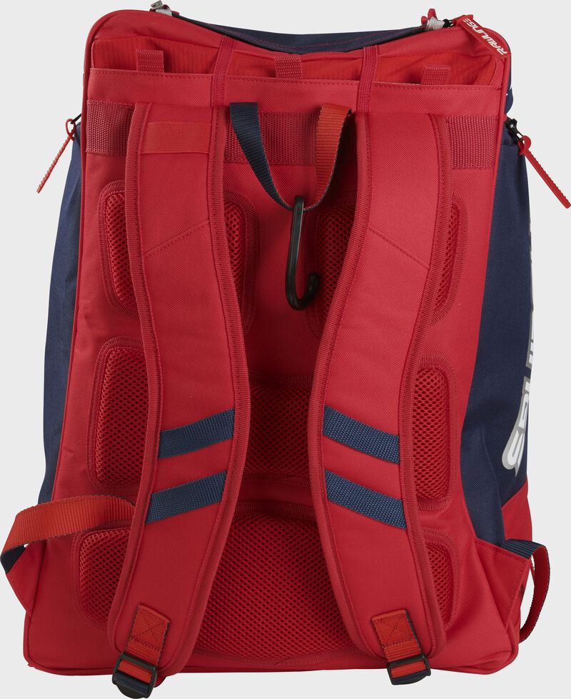 Back view of red, white, and blue Rawlings Legion Backpack - SKU: LEGION