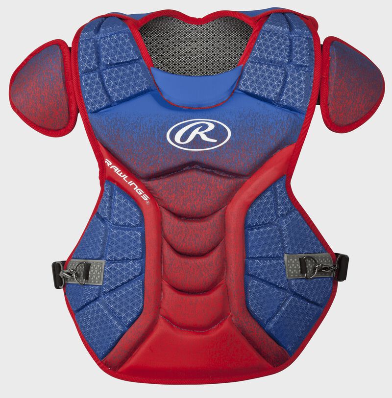 A royal/scarlet CPVEL Velo series intermediate chest protector