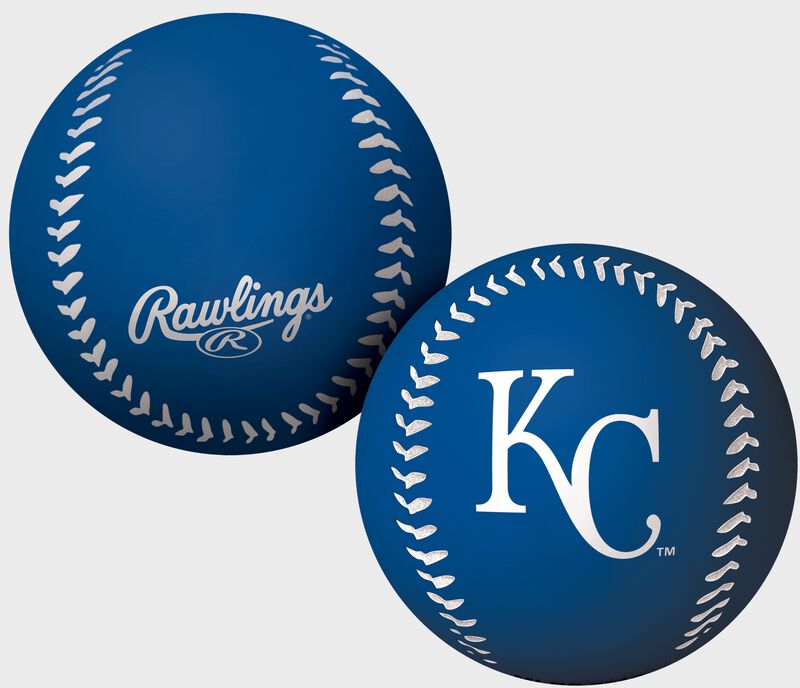 A blue Kansas City Royals big fly rubber bounce ball