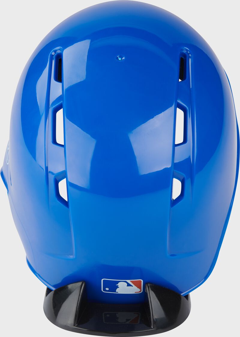 Back of a Blue Jays mini replica helmet