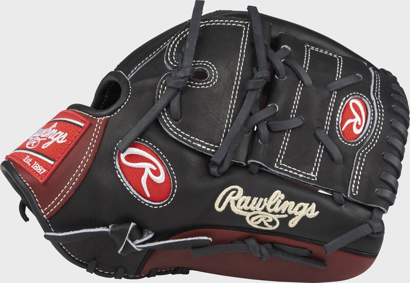 Thumb of a black Heart of the Hide 12.25 in Infield/pitcher glove with a black 2-piece solid web - SKU: PRO1000-9PBM