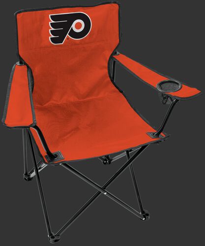 Front of Rawlings Orange and Black NHL Philadelphia Flyers Gameday Elite Quad Chair With Team Logo SKU #00694102111