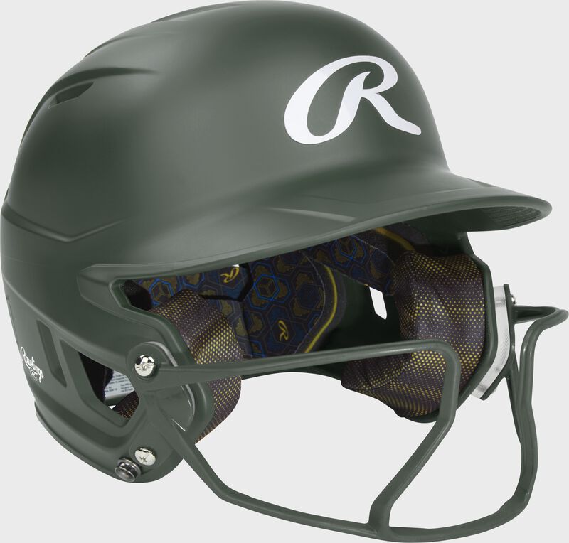 Rawlings Mach Hi-Viz Fastpitch Batting Helmet, Dark Green, Junior
